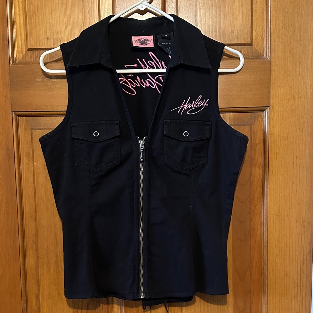 Harley-Davidson Black Vest with Pink Logo